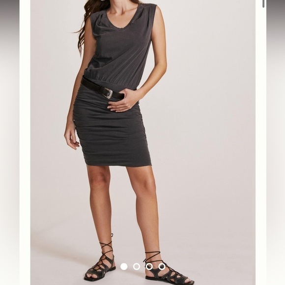 Anthropologie Sundry Pleated Shoulder Ruched Mini Dress Tank Sleeveless - Picture 13 of 15